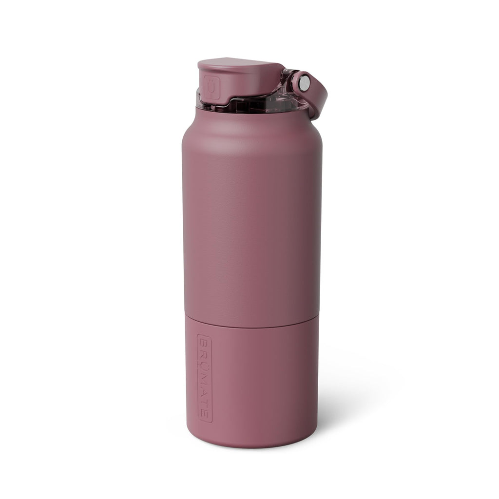 BrüMate Rise 35oz Water Bottle With 100% Leakproof Covered Silicone Straw | Insulated Stainless Steel Water Bottle With Removable Straw | Fast Flow | Soft Sip Silicone Spout | BPA-Free (Dark Aura)