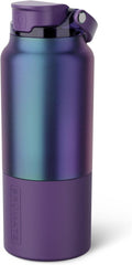 BrüMate Rise 35oz Water Bottle With 100% Leakproof Covered Silicone Straw | Insulated Stainless Steel Water Bottle With Removable Straw | Fast Flow | Soft Sip Silicone Spout | BPA-Free (Dark Aura)