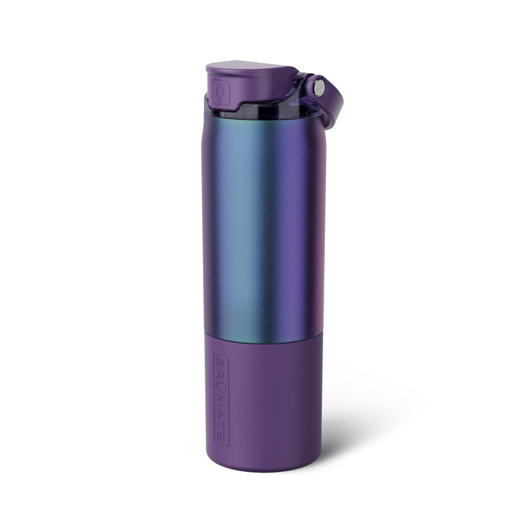 BrüMate Rise 35oz Water Bottle With 100% Leakproof Covered Silicone Straw | Insulated Stainless Steel Water Bottle With Removable Straw | Fast Flow | Soft Sip Silicone Spout | BPA-Free (Dark Aura)