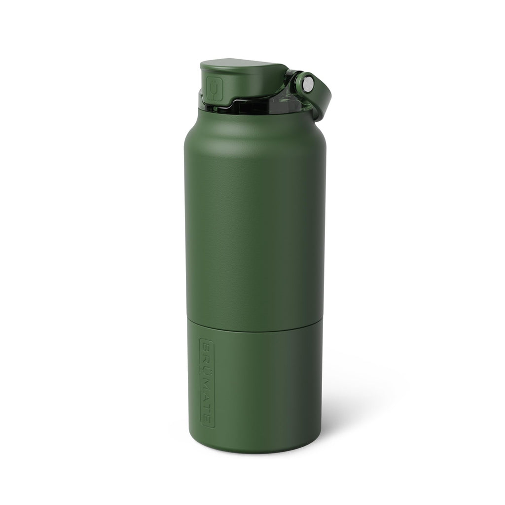 BrüMate Rise 35oz Water Bottle With 100% Leakproof Covered Silicone Straw | Insulated Stainless Steel Water Bottle With Removable Straw | Fast Flow | Soft Sip Silicone Spout | BPA-Free (Dark Aura)