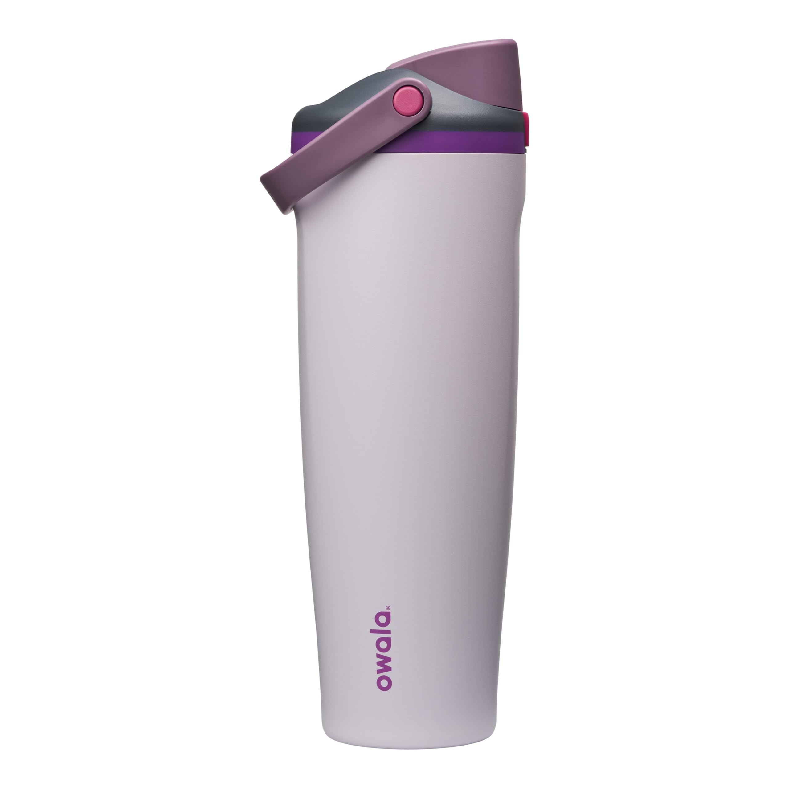 Owala FreeSip Sway Insulated Stainless Steel Water Bottle with Two-Way Spout, Built-In Straw and Bucket Handle, Made for Travel, School, and Sports, 40oz, BPA Free, Leak Proof, Black Cherry