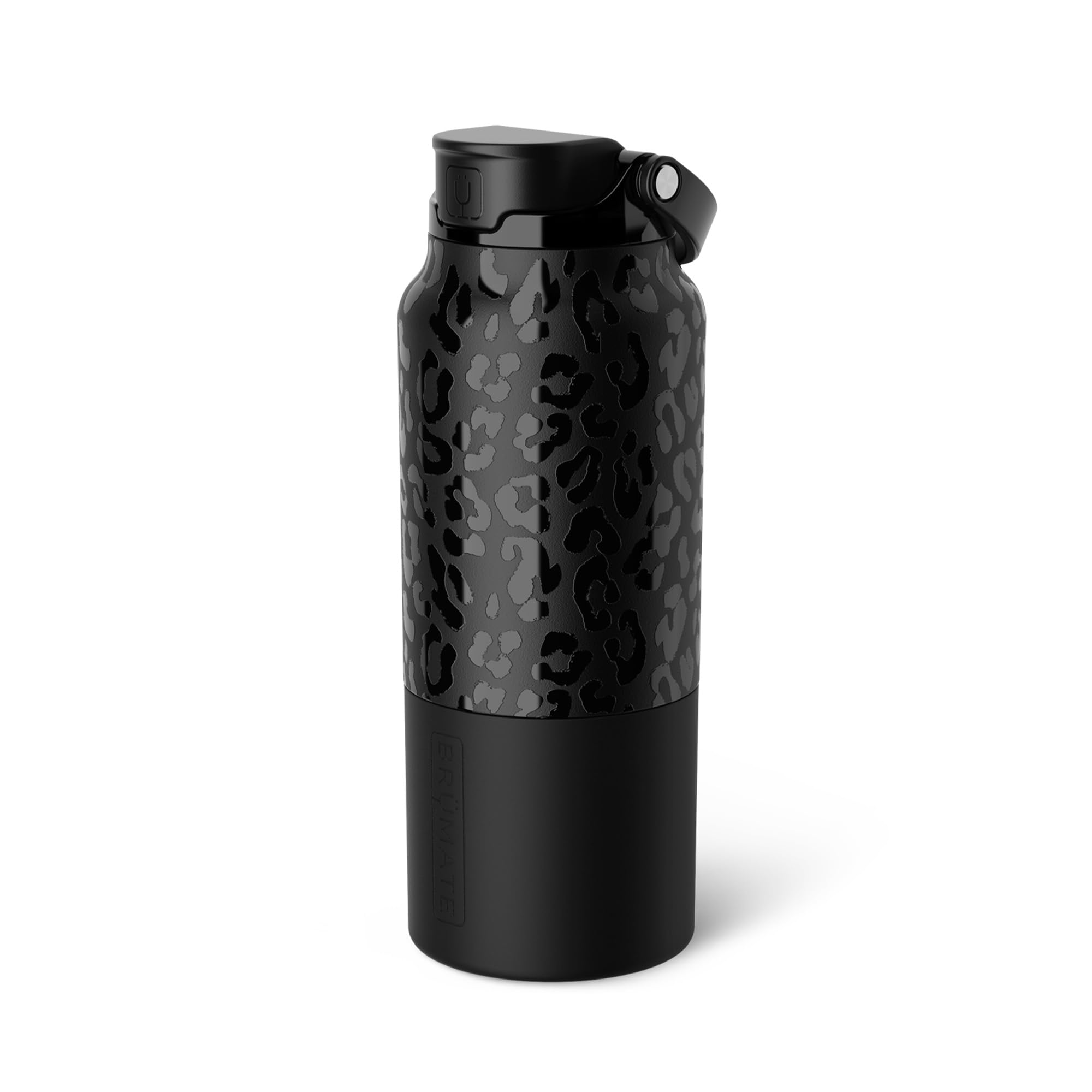 BrüMate Rise 35oz Water Bottle With 100% Leakproof Covered Silicone Straw | Insulated Stainless Steel Water Bottle With Removable Straw | Fast Flow | Soft Sip Silicone Spout | BPA-Free (Dark Aura)